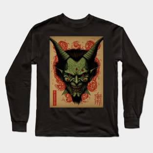 Asian Demon face Long Sleeve T-Shirt
